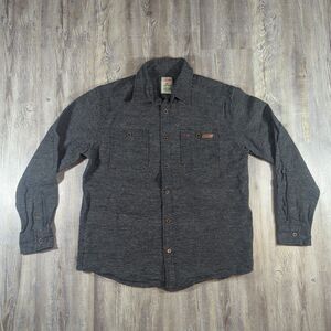Genuine Dickies Shirt Mens Size Medium  Heavyweight Tweed Grey Long Sleeve